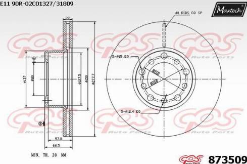 Maxtech 873509.0000 - Brake Disc autospares.lv