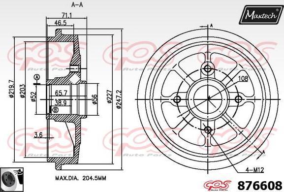 Maxtech 873509 - Brake Disc autospares.lv