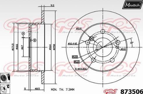 Maxtech 873506.6060 - Brake Disc autospares.lv