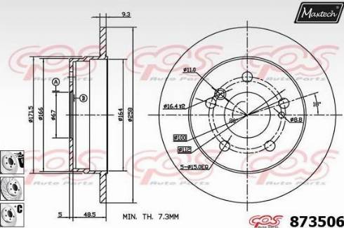 Maxtech 873506.6880 - Brake Disc autospares.lv