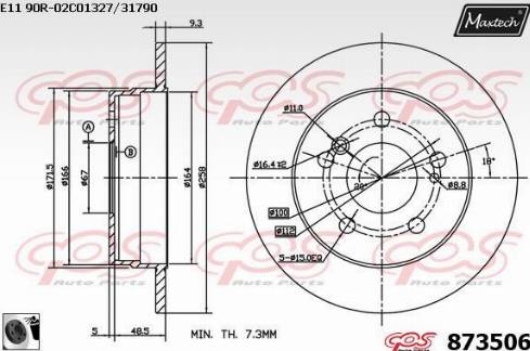 Maxtech 873506.0060 - Brake Disc autospares.lv