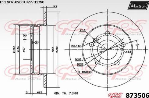 Maxtech 873506.0000 - Brake Disc autospares.lv