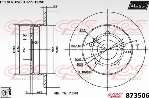 Maxtech 873506.0080 - Brake Disc autospares.lv