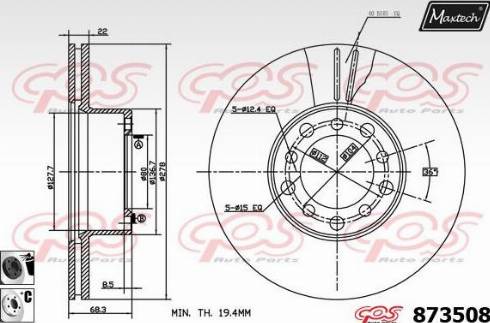 Maxtech 873508.6060 - Brake Disc autospares.lv