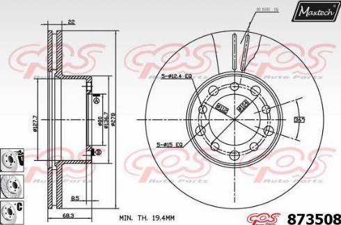 Maxtech 873508.6880 - Brake Disc autospares.lv