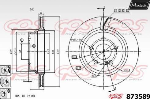 Maxtech 873589.6880 - Brake Disc autospares.lv