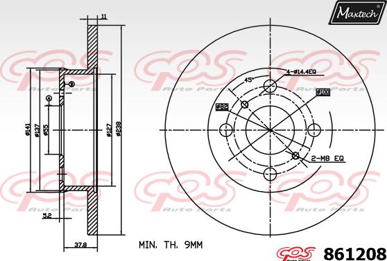 Maxtech 873589 - Brake Disc autospares.lv