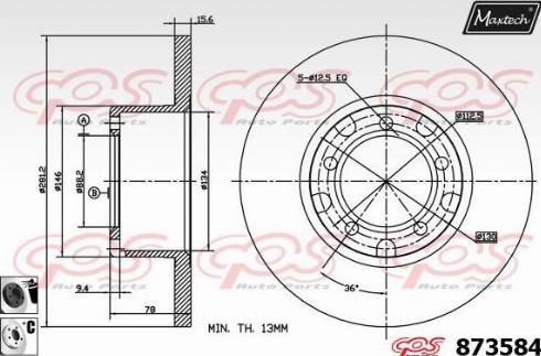 Maxtech 873584.6060 - Brake Disc autospares.lv