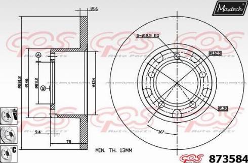 Maxtech 873584.6880 - Brake Disc autospares.lv