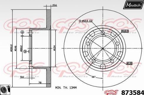 Maxtech 873584.0060 - Brake Disc autospares.lv