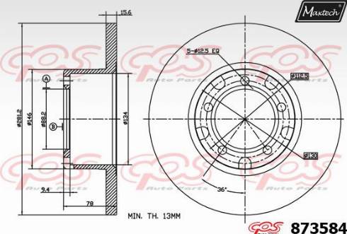 Maxtech 873584.0000 - Brake Disc autospares.lv