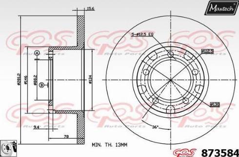 Maxtech 873584.0080 - Brake Disc autospares.lv