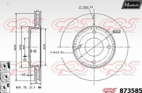 Maxtech 873585.6880 - Brake Disc autospares.lv