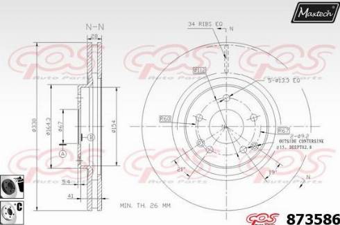 Maxtech 873586.6060 - Brake Disc autospares.lv