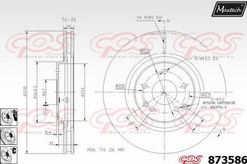 Maxtech 873586.6880 - Brake Disc autospares.lv