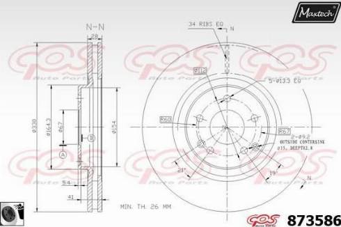 Maxtech 873586.0060 - Brake Disc autospares.lv