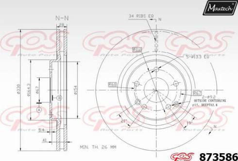 Maxtech 873586.0000 - Brake Disc autospares.lv