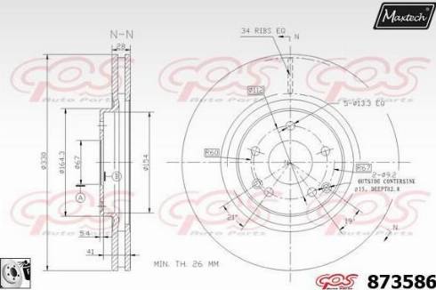 Maxtech 873586.0080 - Brake Disc autospares.lv