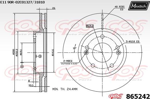 Maxtech 873586 - Brake Disc autospares.lv