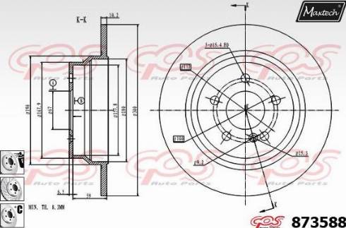 Maxtech 873588.6980 - Brake Disc autospares.lv