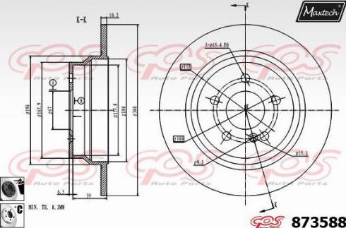 Maxtech 873588.6060 - Brake Disc autospares.lv