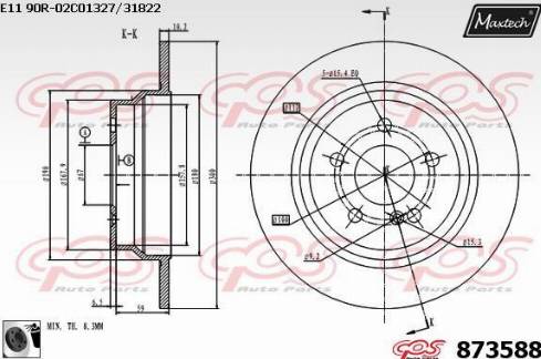 Maxtech 873588.0060 - Brake Disc autospares.lv