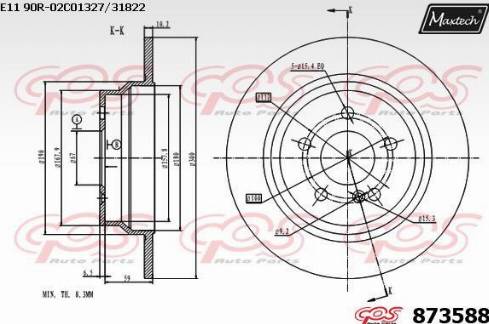 Maxtech 873588.0000 - Brake Disc autospares.lv