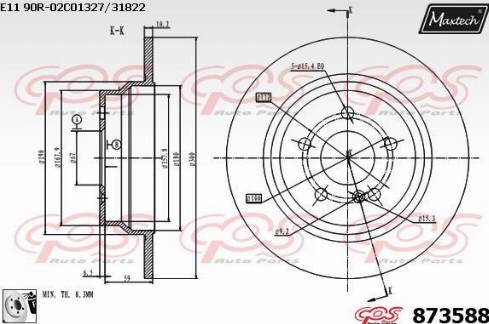 Maxtech 873588.0080 - Brake Disc autospares.lv