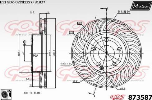 Maxtech 873587.0060 - Brake Disc autospares.lv