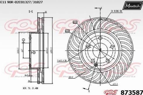 Maxtech 873587.0000 - Brake Disc autospares.lv