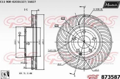 Maxtech 873587.0080 - Brake Disc autospares.lv