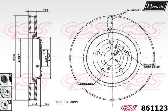 Maxtech 873587 - Brake Disc autospares.lv