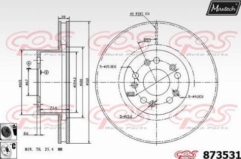 Maxtech 873531.6060 - Brake Disc autospares.lv