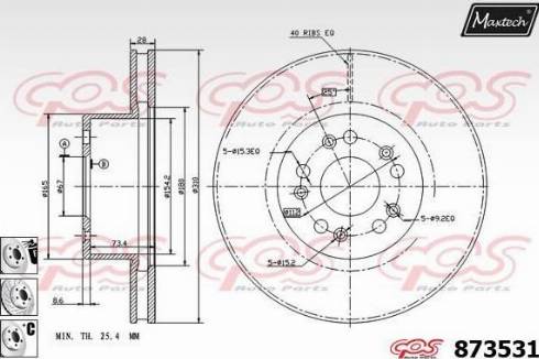 Maxtech 873531.6880 - Brake Disc autospares.lv