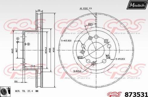 Maxtech 873531.0060 - Brake Disc autospares.lv