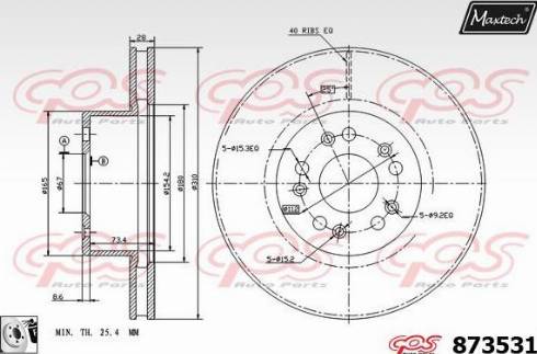 Maxtech 873531.0080 - Brake Disc autospares.lv