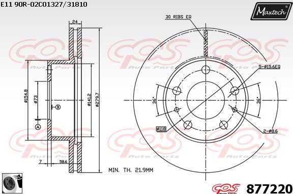 Maxtech 873531 - Brake Disc autospares.lv