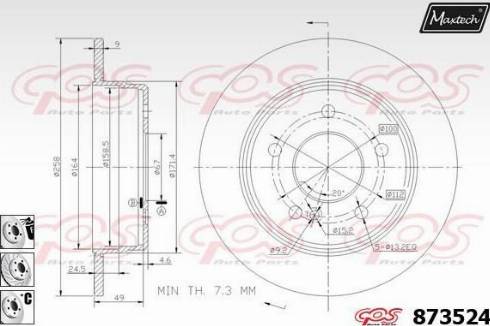 Maxtech 873524.6980 - Brake Disc autospares.lv