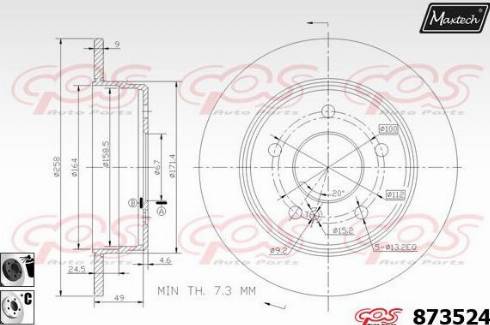 Maxtech 873524.6060 - Brake Disc autospares.lv