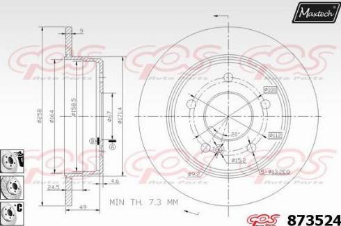 Maxtech 873524.6880 - Brake Disc autospares.lv