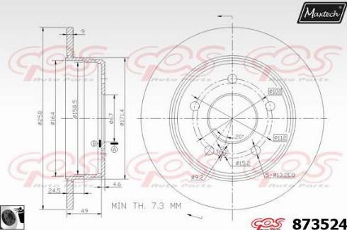 Maxtech 873524.0060 - Brake Disc autospares.lv