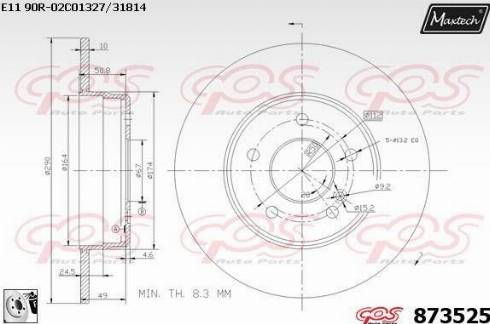 Maxtech 873525.0080 - Brake Disc autospares.lv