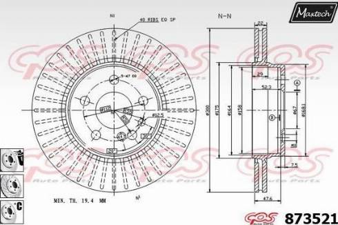 Maxtech 873521.6980 - Brake Disc autospares.lv