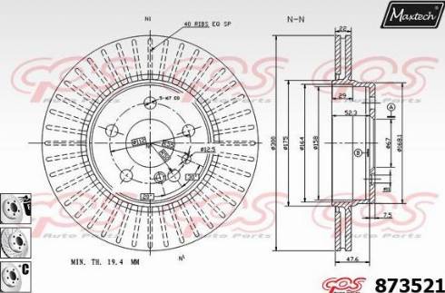 Maxtech 873521.6880 - Brake Disc autospares.lv