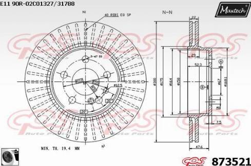 Maxtech 873521.0060 - Brake Disc autospares.lv