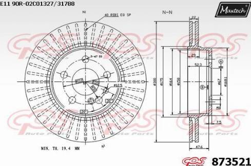 Maxtech 873521.0000 - Brake Disc autospares.lv