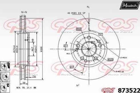 Maxtech 873522.6980 - Brake Disc autospares.lv