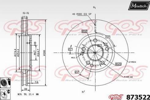 Maxtech 873522.6060 - Brake Disc autospares.lv