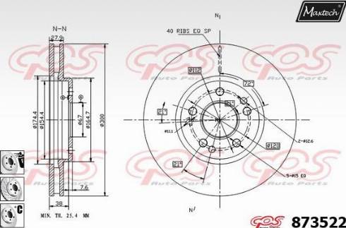 Maxtech 873522.6880 - Brake Disc autospares.lv