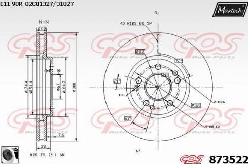 Maxtech 873522.0060 - Brake Disc autospares.lv